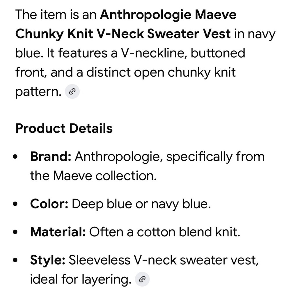 Anthropologie Deep Blue V-Neck Sweater Vest Size Large - Picture 12 of 13